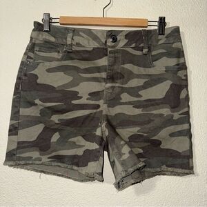 Maurices Camo Jean Shorts High Rise Denim